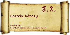 Bozsán Károly névjegykártya