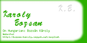 karoly bozsan business card